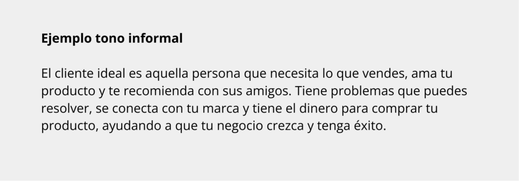 ejemplo de texto informal