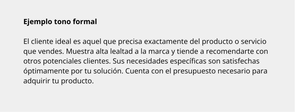 ejemplo de texto formal