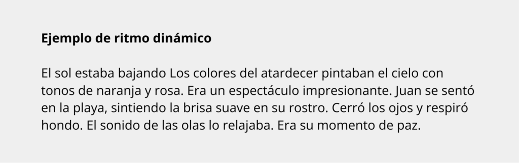ejemplo texto ritmo dinamico