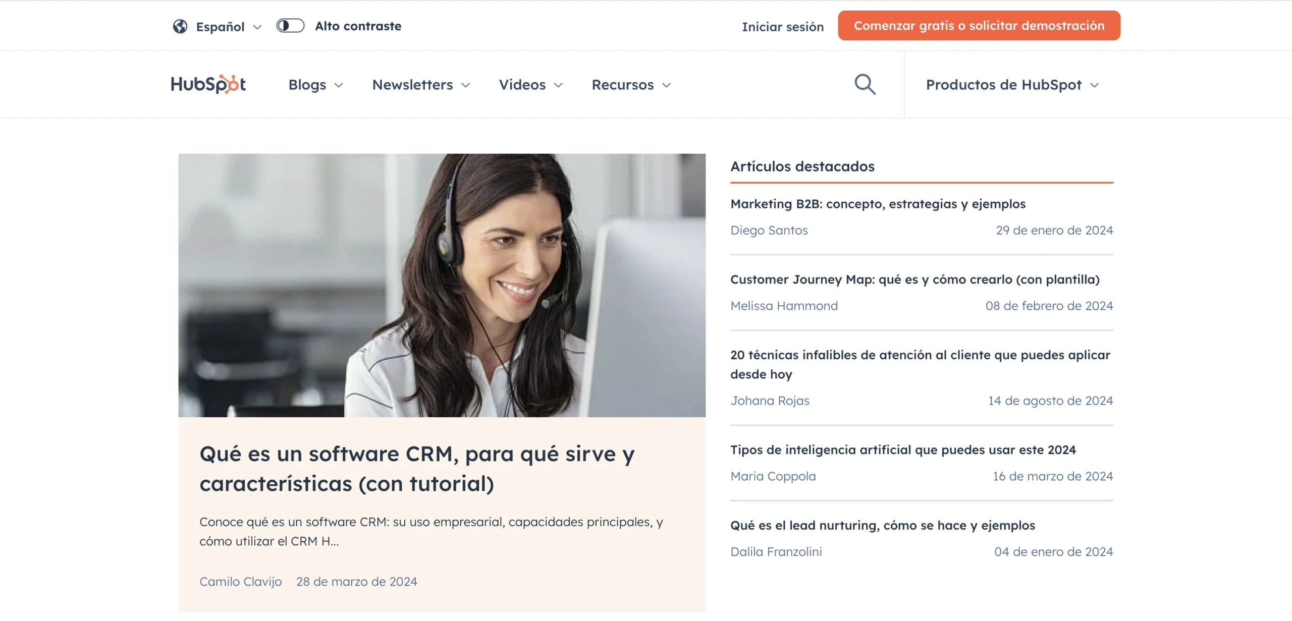screenshot blog hubspot 
